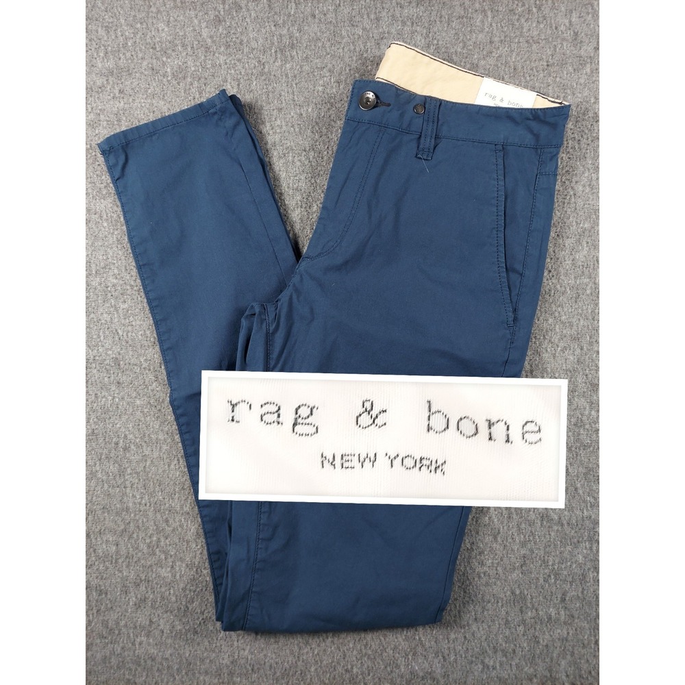 Rag & Bone Pants Mens 30x32 Blue Fit 2 Slim Chino Cotton Nylon Stretch Comfort
